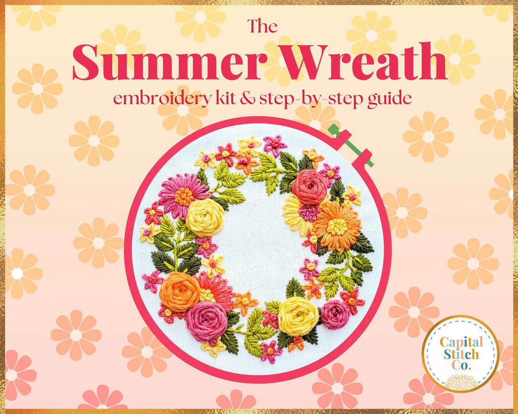 Summer Wreath  Embroidery Kit  -- Capital Stitch Co.