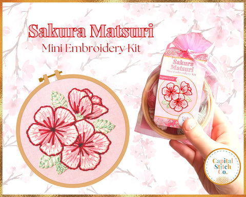 Sakura Matsuri Cherry Blossom Mini Embroidery Kit -- Capital Stitch Co.