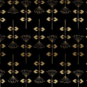 Neko and Tori - Penpengusa - Black Canvas Metallic Fabric for Cotton + Steel