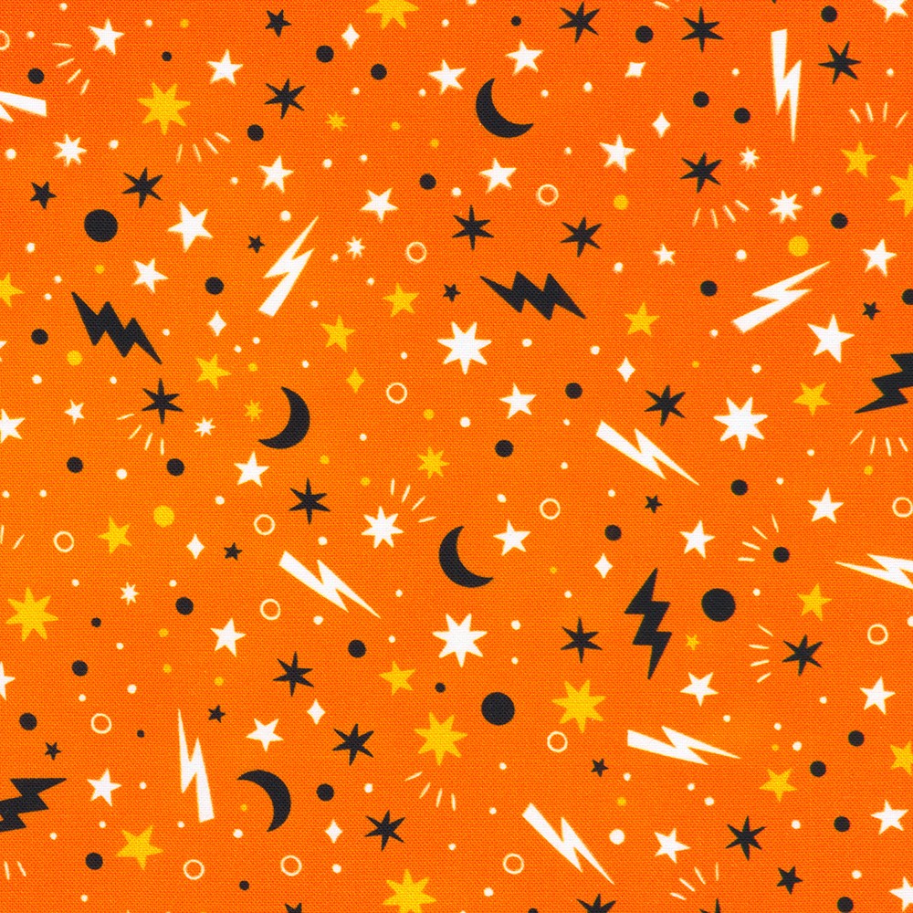 Stars & Lightning Bolts in Orange from Lights Out -- Robert Kaufman