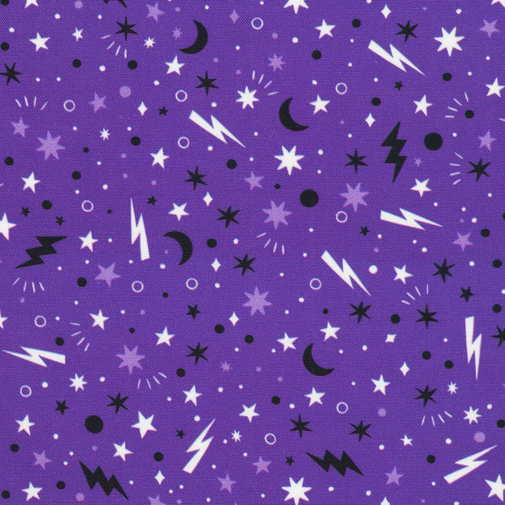 Stars & Lightning Bolts in Purple from Lights Out -- Robert Kaufman