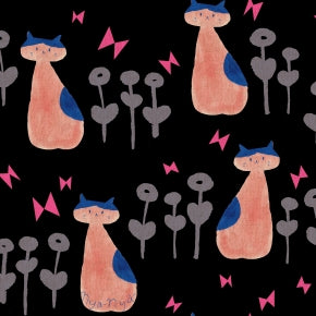 Once Upon a Time - Nya Nya - Jet Canvas Fabric for Cotton + Steel