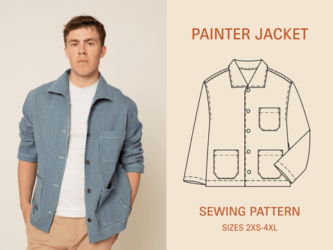 Painter Jacket sewing pattern- Unisex Sizes 2XS-4XL -- Wardrobe by Me