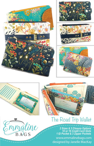 Road Trip Wallet Pattern -- Emmaline Bags