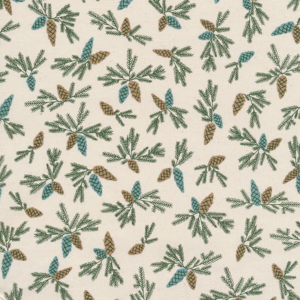 Pinecones in Natural -- Good News Great Joy by Fancy That Design House for Moda Fabrics