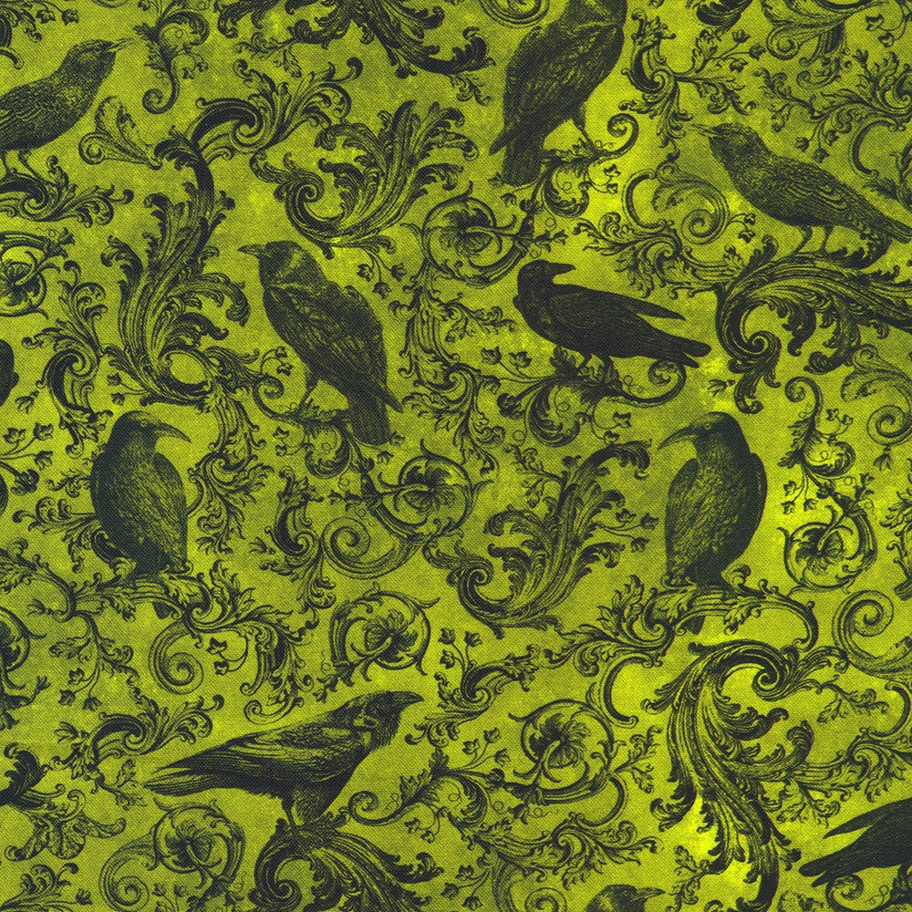 ACID LIME Ravens from Ravenwood -- Robert Kaufman