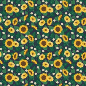 Sunflower Fields - Navy -- Curio by Rifle Paper Co. for C + Steel