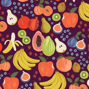 Fruit Stand in Burgundy --- Orchard by Rifle Paper Co. for Cotton + Steel Fabrics