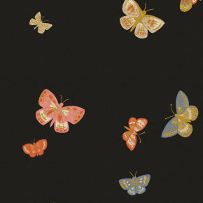 Butterfly House - Black Canvas Metallic  -- English Rose by Rifle Paper Co. for Cotton + Steel
