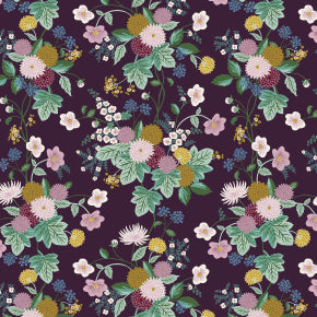 Dahlia in Aubergine -- Dahlia - by Rifle Paper Co. for Cotton + Steel