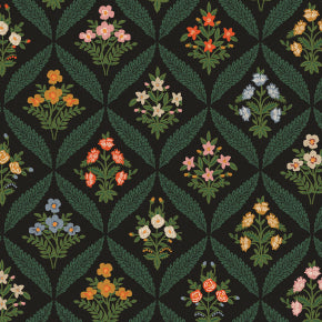 Estee Garden in Black Multi Canvas -Dahlia by Rifle Paper Co. for Cotton + Steel