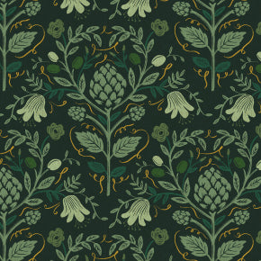 Artichoke - Hunter Canvas Metallic -Dahlia by Rifle Paper Co. for Cotton + Steel
