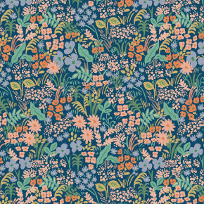 Meadow - Meadow - Blue Canvas Fabric  by Rifle Paper Co. for Cotton + Steel Fabrics