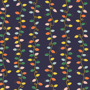 Holiday Classics - Holiday Lights - Navy Metallic Fabric -- Rifle Paper Co. for Cotton + Steel
