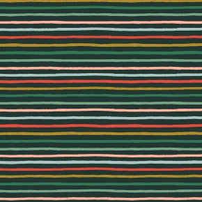 Holiday Classics - Festive Stripe - Evergreen Metallic  by Rifle Paper Co. for C + Steel