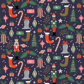 Holiday Classics - Deck The Halls - Navy Metallic  by Rifle Paper Co. for C + Steel