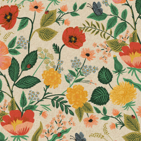 Camont - Poppy Fields - Natural Unbleached Canvas  by Rifle Paper Co. for Cotton + Steel Fabrics