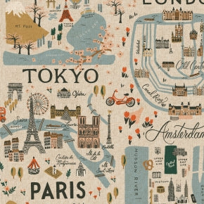 City Guide in Natural Unbleached Canvas --  Bon Voyage by Rifle Paper Co. for C + Steel