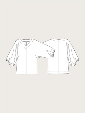 V-NECK CUFF TOP   -- The Assembly Line Patterns