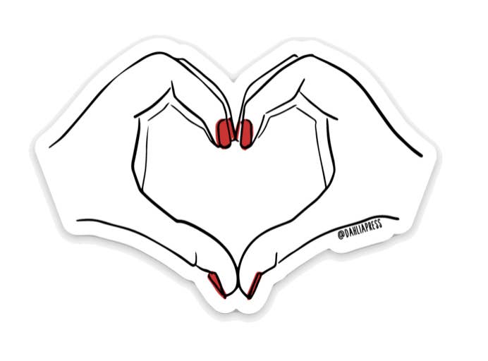 Heart Hands - Vinyl Die Cut Sticker