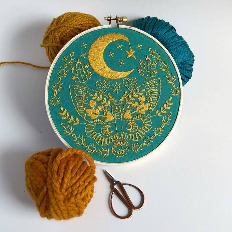 Lunar Moth Embroidery Kit