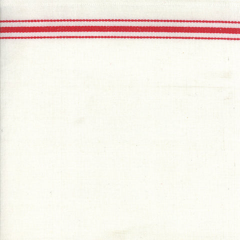 16" Toweling White Red