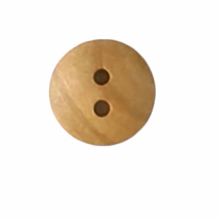 Dill Button -- 13mm Brown Wood 2 Hole Button 3 per Card
