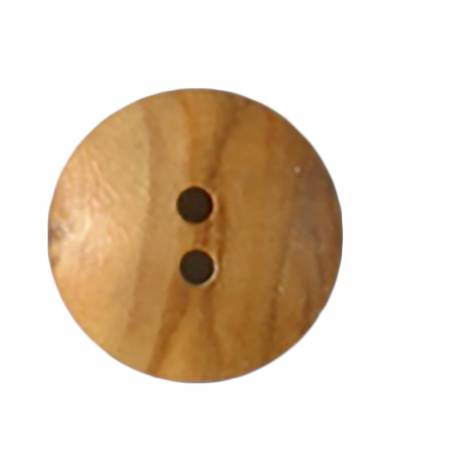 18mm Brown Wood 2 Hole Button 2 per Card -- Dill Buttons 1055DB