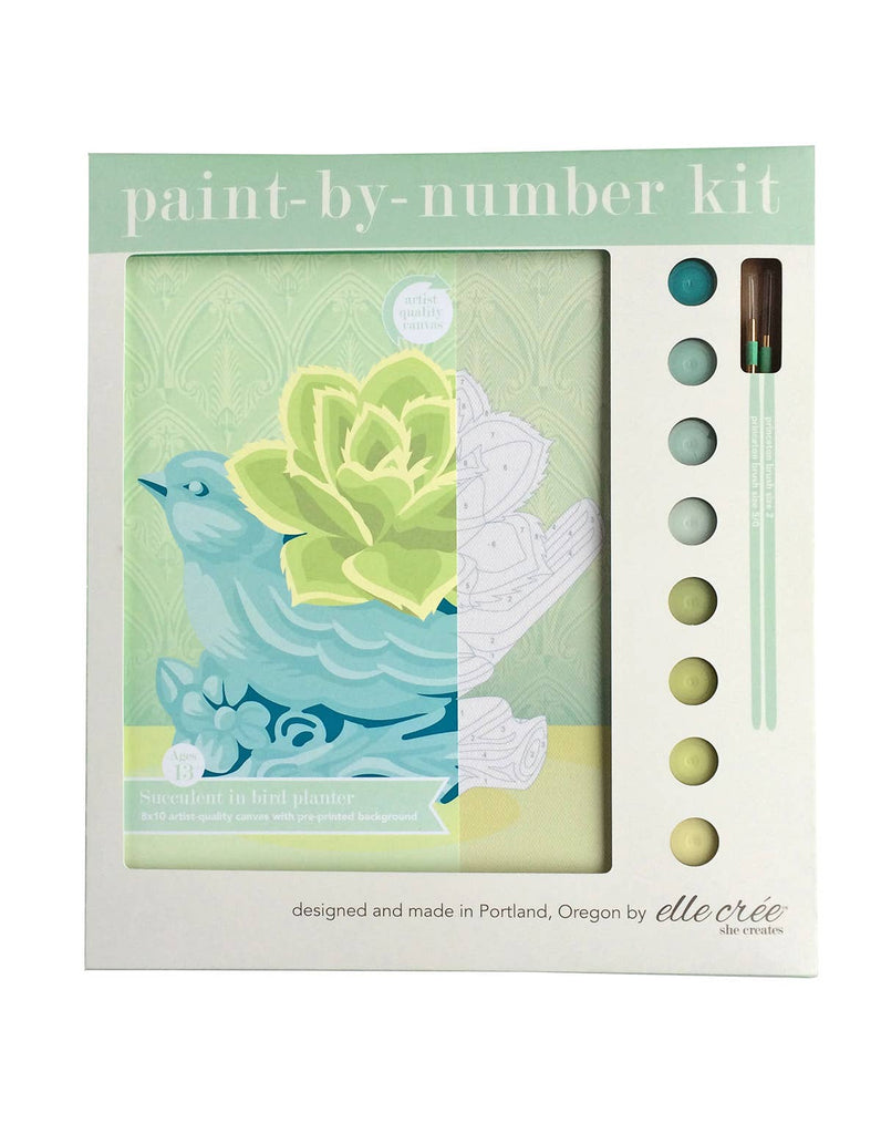 succulent paint by numbers Succulent in Bird Planter Paint-by-Number Kit – Three Little Birds Sewing Co