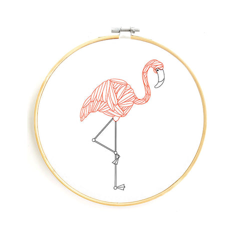 Flamingo Embroidery Sampler -- Gingiber