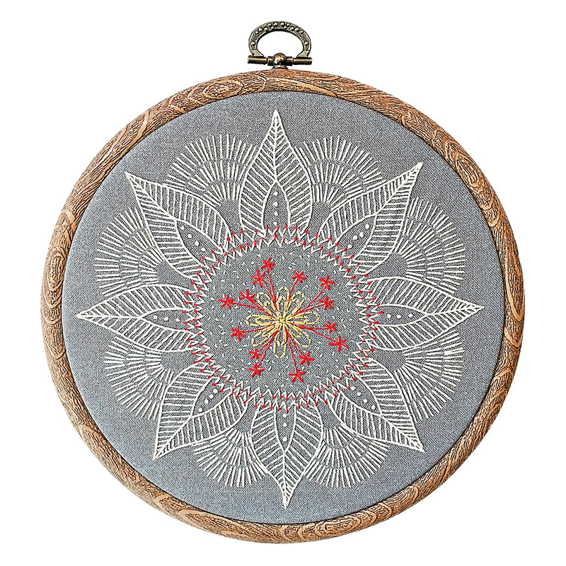 Autumn Mandala -- Cozy Blue Embroidery Kit