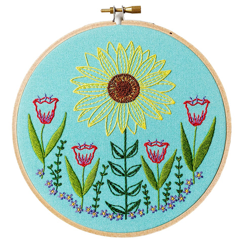 Summer Garden -- Cozy Blue Embroidery Kit