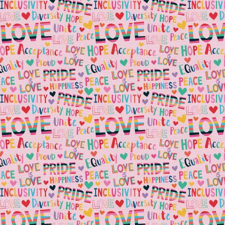 Bright Love Pride Words in Pink -- From Paintbrush Studio Bright Love by Lisa Whitebutton