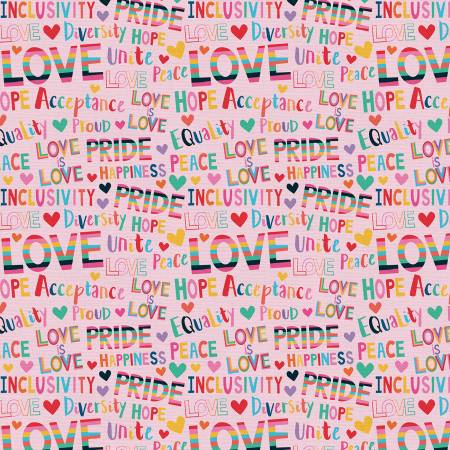 Bright Love Pride Words in Pink -- From Paintbrush Studio Bright Love by Lisa Whitebutton
