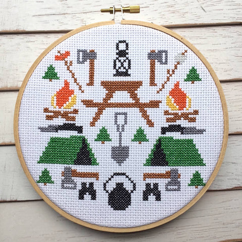 Camping Sampler Cross Stitch Kit