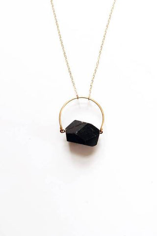Black Tourmaline Arch Necklace