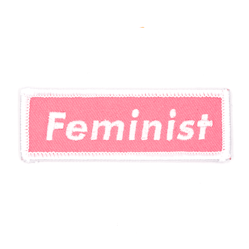 Feminist Embroidered Iron-On Patch (Pink)