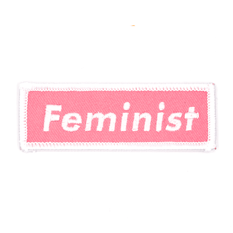 Feminist Embroidered Iron-On Patch (Pink)
