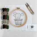 Short Cactus Embroidery Kit -- Thistle & Thread Design