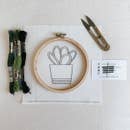 Simple Cactus Embroidery Kit -- Thistle & Thread Design