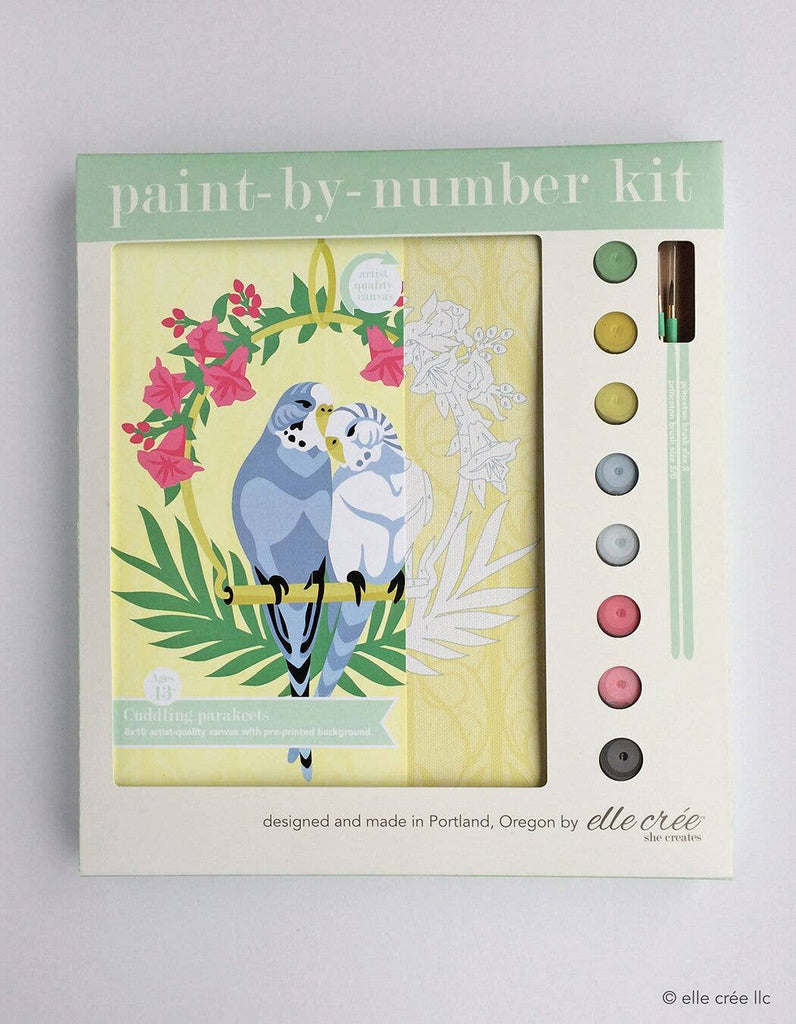 Cuddling Parakeets Paint-by-Number Kit