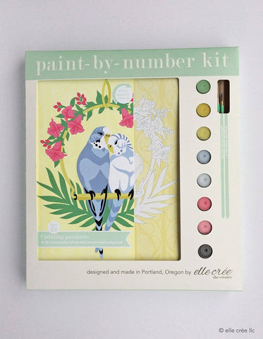 Cuddling Parakeets Paint-by-Number Kit