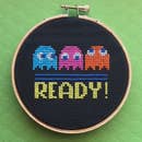 Pac Man Game Counted Cross Stitch DIY KIT -- Spot Colors