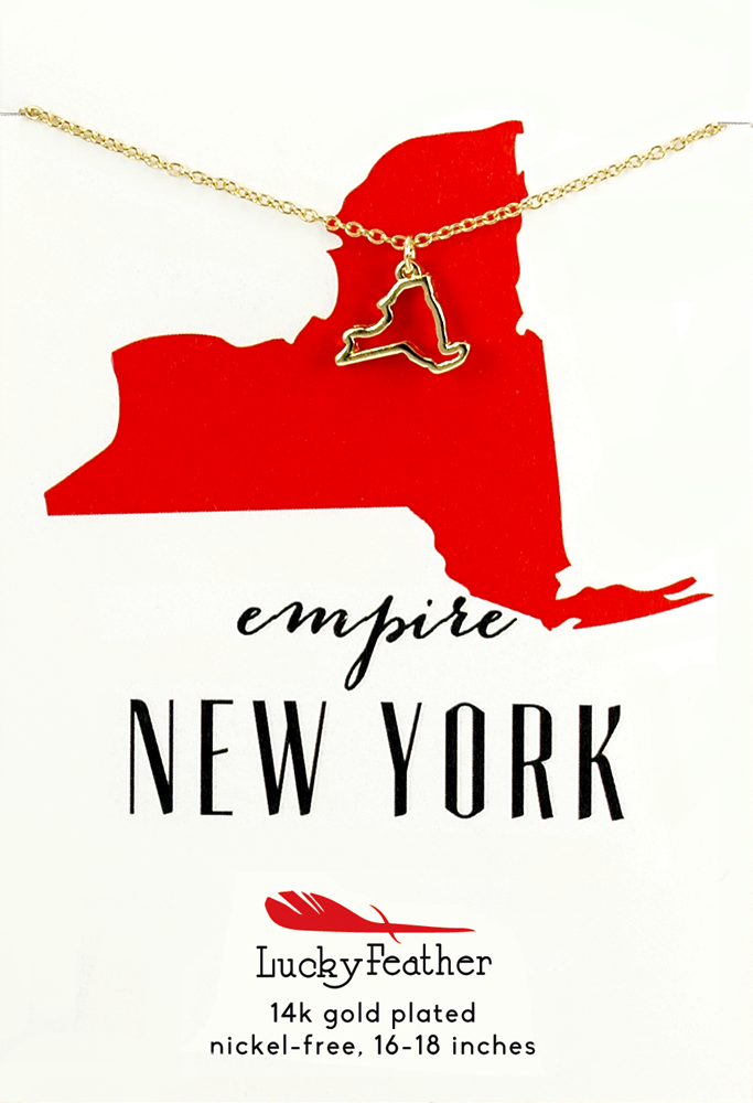 State Necklace - Gold - NEW YORK