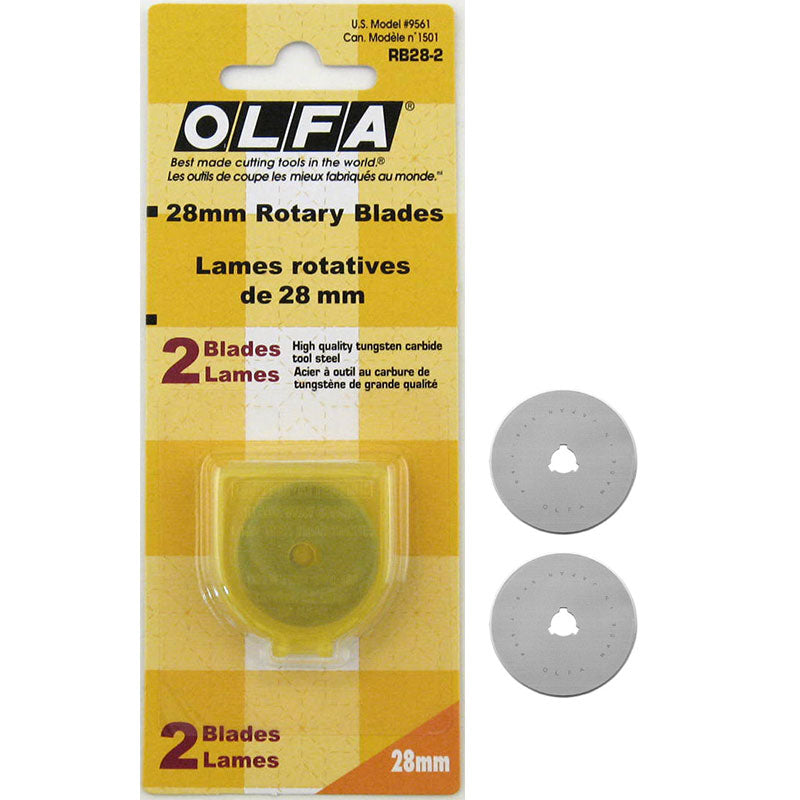 OLFA Rotary Cutter 28mm Replacement Blades -- 2 pack