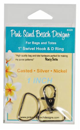 1" Swivel Hook & D Ring -- Pink Sand Beach