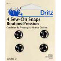 Sew-On Snaps - Black -- Size 3 -- Dritz