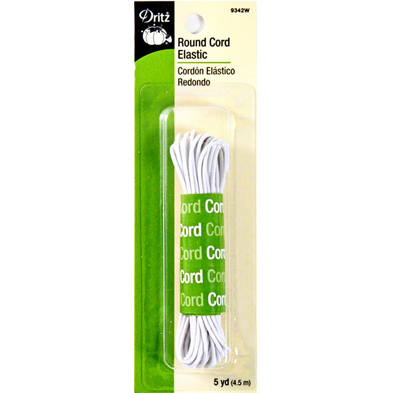 Round Cord Elastic 5yd White -- Dritz