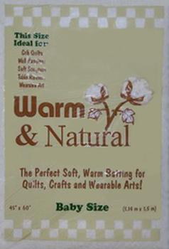 Warm n Natural Quilt Batting-- Baby Quilt Size