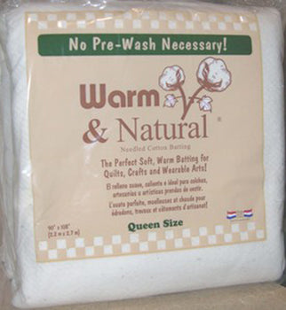 Warm n Natural Quilt Batting-- Queen Size